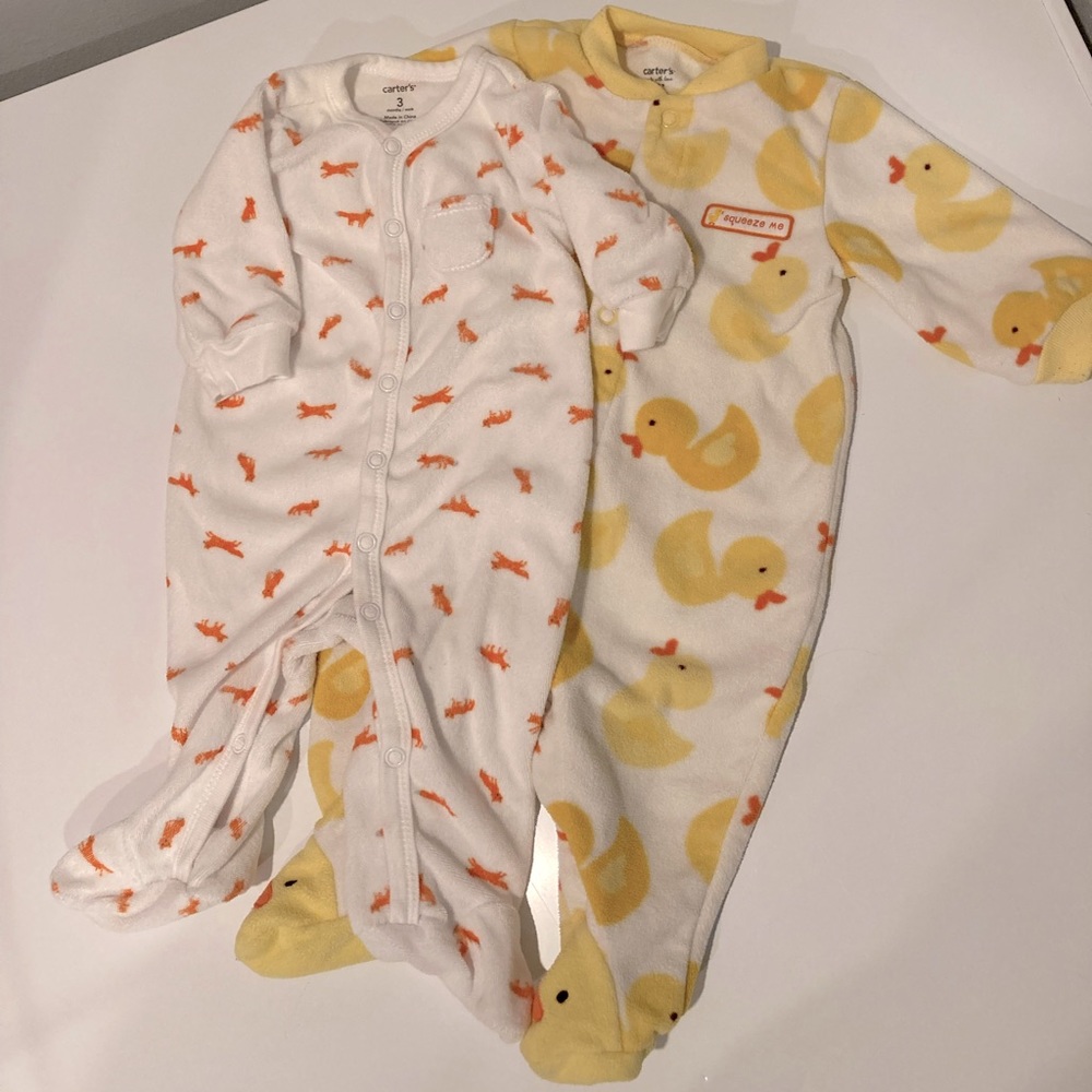 Carter’s Fox and Duck footies *lot of 2*
